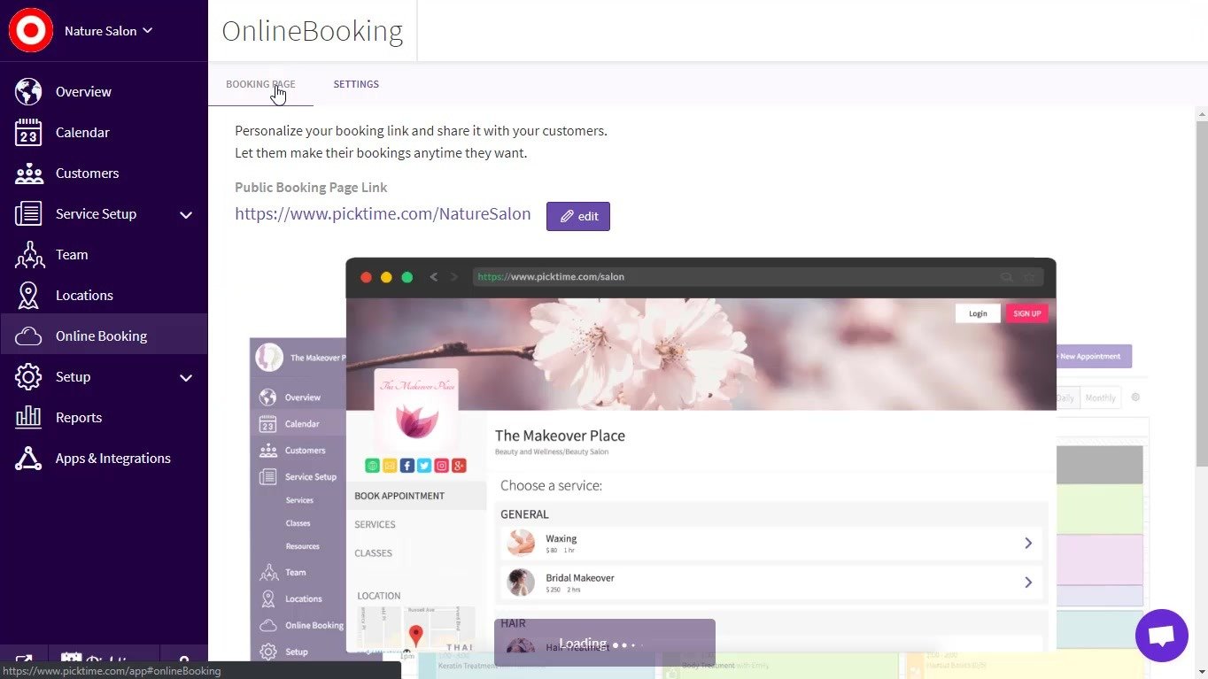 Create your unique booking page and calendar to schedule appointments